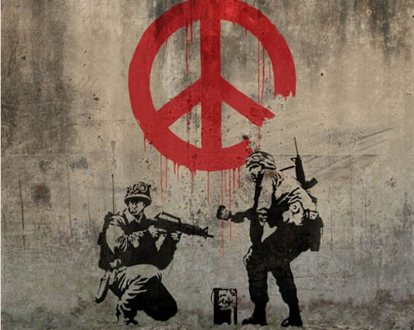 «Faites la paix, pas la guerre» par Banksy