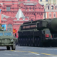 MOSCOW, RUSSIA - MAY 09, 2014: Celebration of the Victory Day (WWII). Solemn passage of military hardware on Red Square. The Topol-M (SS-27 Sickle B) intercontinental ballistic nuclear missle complex