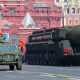 MOSCOW, RUSSIA - MAY 09, 2014: Celebration of the Victory Day (WWII). Solemn passage of military hardware on Red Square. The Topol-M (SS-27 Sickle B) intercontinental ballistic nuclear missile complex