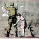 Banksy graffiti in Bethlehem, Palestine “La petite fille et le soldat”