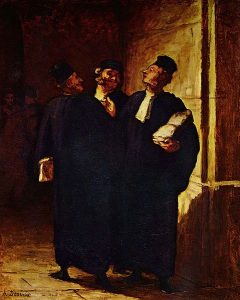 Trois Avocats Causant. Honoré Daumier. Crédits : Public domain, via Wikimedia Commons