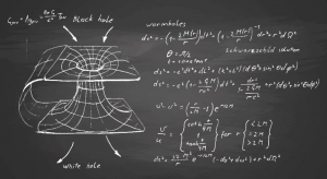 Black hole. Hand drawn formulas and graph on chalkboard. Crédits ; Babich Alexander, Shutterstock