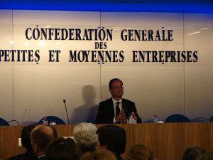 François Hollande au siège de la CGPME, Author ; Copyleft Own work. CC BY-SA 3.0