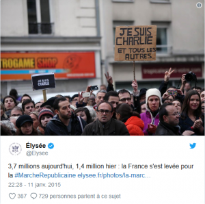 Screenshot_2018-10-27 #MarcheRépublicaine quelle fierté d’être Français Twitter @Elysee