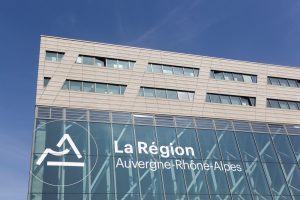 Lyon, France - March 15, 2017: Auvergne-Rhone-Alpes building in Lyon. Auvergne-Rhone-Alpes is a region of France created by the territorial reform of French Regions in 2014 par ricochet64, Shutterstock