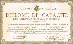 Diplôme de capacité. Source AGR Mons, Cliché ©2005 Carhop