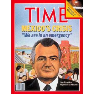 Le Mexique en crise : couverture du Time Magazine du 20/12/1982. - Crédit : D. R.