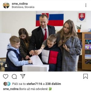Boris Kollar, candidat de Sme Rodina (Nous sommes une famille) lors des élections présidentielles en Croatie, janvier 2020. Source : Instagram-Sme-rodina