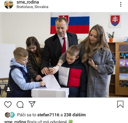 Boris Kollar, candidat de Sme Rodina (Nous sommes une famille) lors des élections présidentielles en Croatie, janvier 2020. Source : Instagram-Sme-rodina