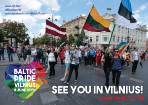 Affiche de l'organisation lettonne de défense des droits LGBT pour la Baltic Pride 2019. Source : site web de www.lgl.lt