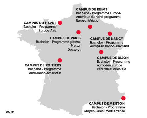 carte de france des campus