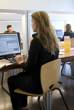 Sciences Po students in the library